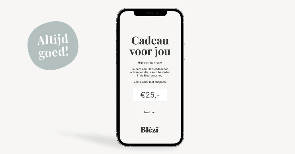 Blèzi cadeaubon voor make-up en huidverzorging.