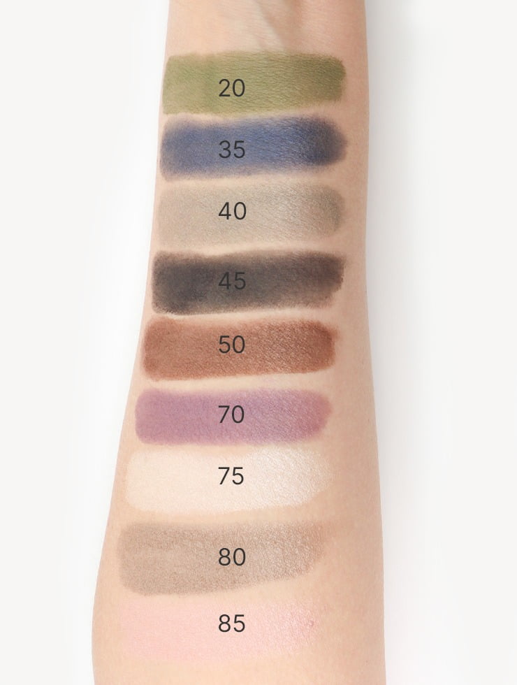 Eye Shadow swatches op arm