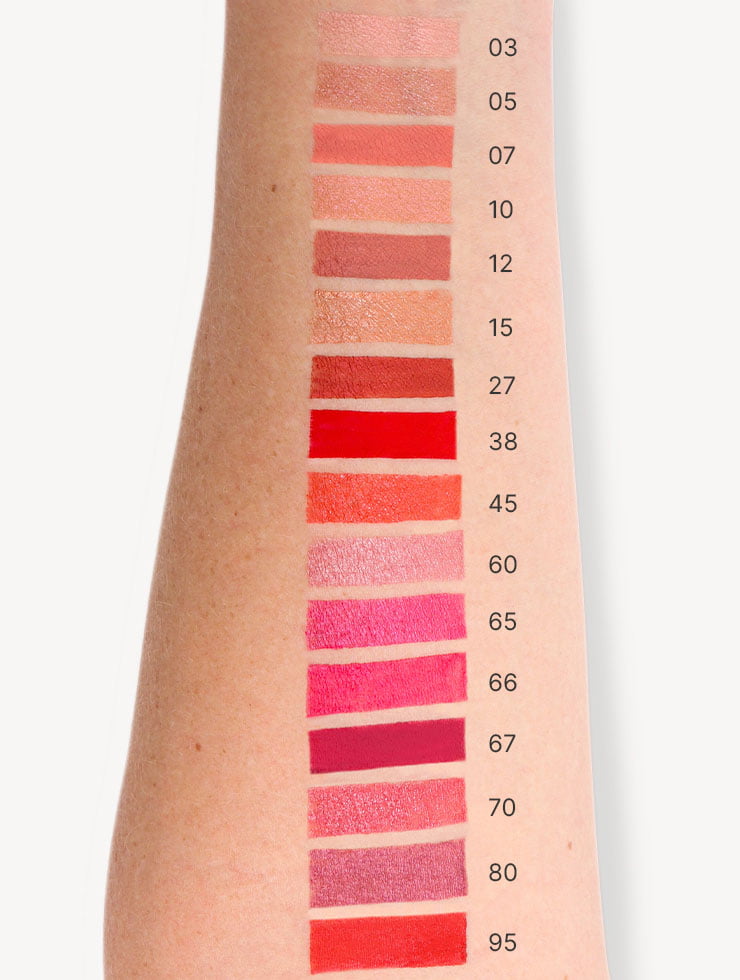 Lip Fix swatches Blèzi Lip Fix swatches op arm